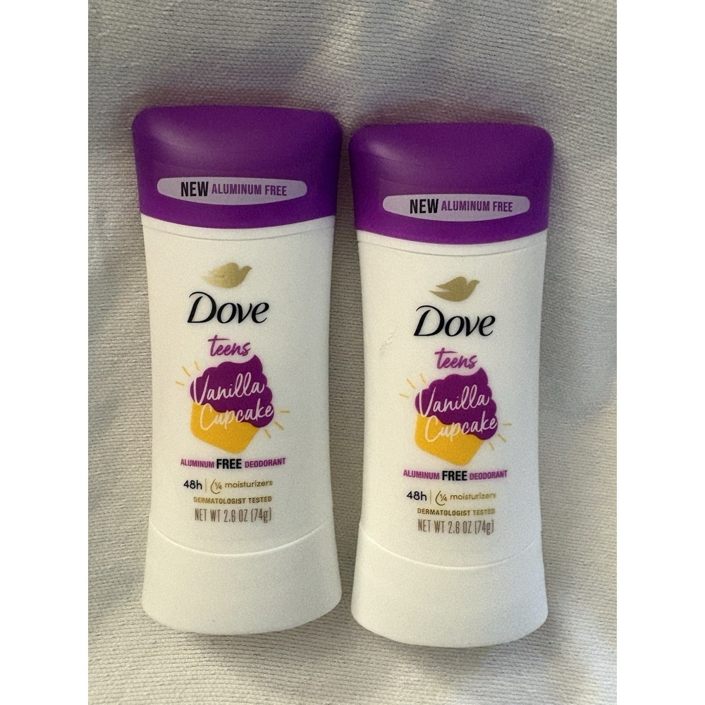 NEW Dove Teens Antiperspirant Deodorant Vanilla Cupcake 2.6oz NEW Sealed 2 Pack